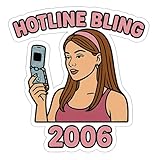 Fashion Flashback Girl with Razr Phone Sticker (3' x 3')