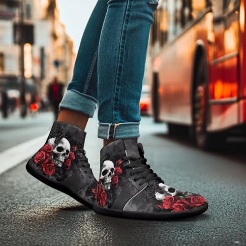 Binienty Men Women High Top Barefoot Shoes Lace Up PU Leather Sneaker Anti Slip3