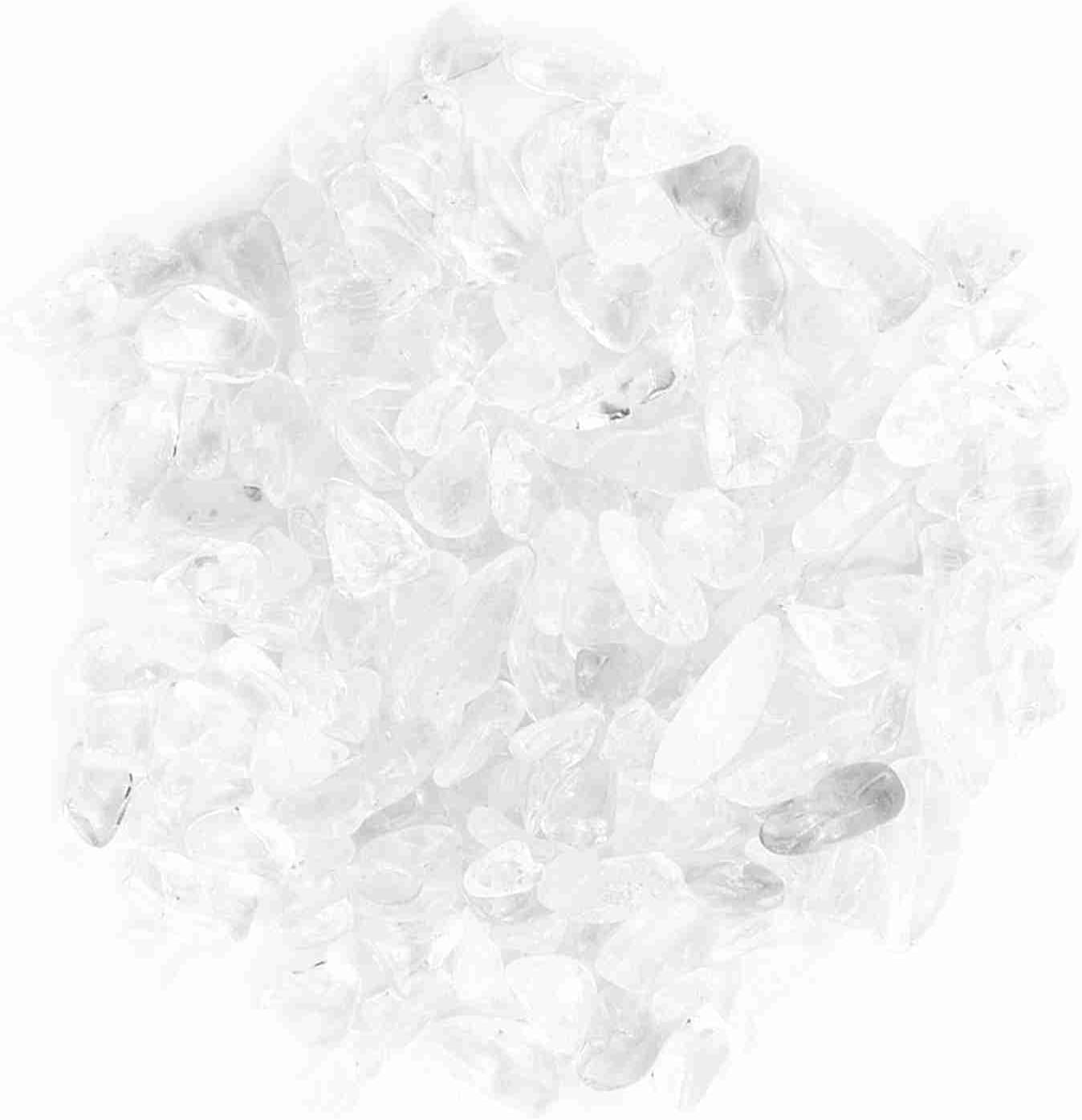 Tumbled Stone Chips, Crushed Crystal Quartz Pieces, Decorative Stones Vase Filler for Fish Aquariums Landscaping Garden Outdoor and Indoor DIY(White)