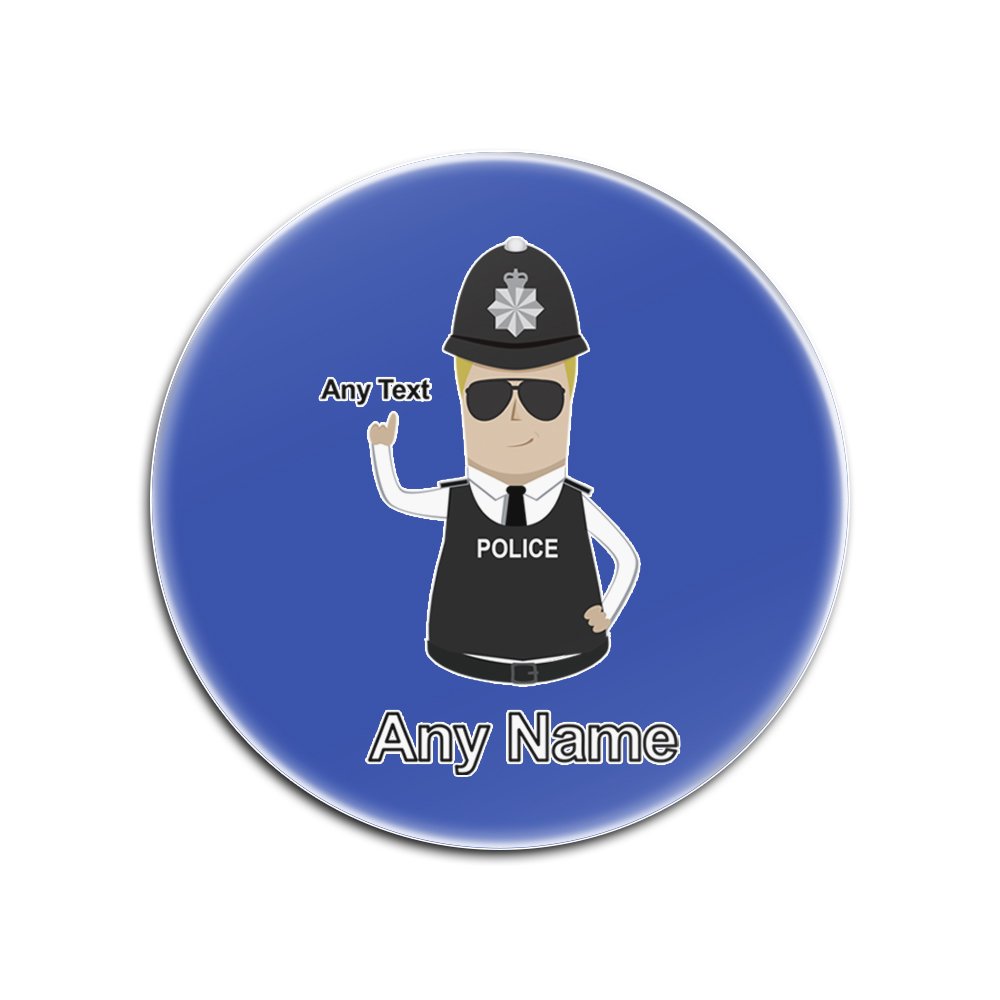 Sottobicchiere In Vetro Personalizzato PCSO – Scritta Inglese "Police Community Support Officer", Rotondo, Regalo Personalizzabile Con Nome