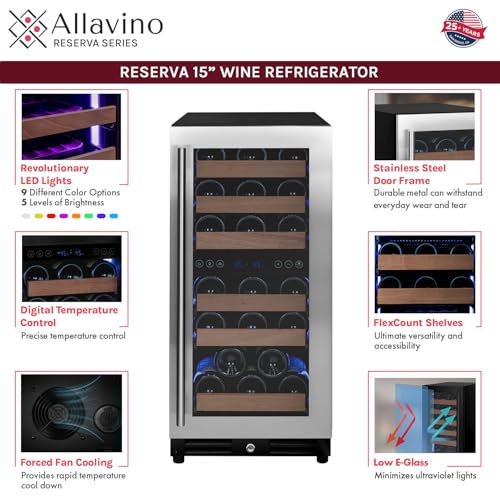 Image of Allavino Reserva Series 30-Bottle Dual Zone Built-in Wine Cooler Refrigerator