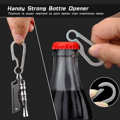 Image of Titanium Carabiner Keychain Clip, Minimalist Keychain Key Clip EDC Quick Release Hooks