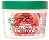 Garnier Haarmaske, Watermelon, Hairfood feuchtigkeitsspendende 3in1 Maske, entwirrt feines Haar sanft, schenkt unvergleichlichen Glanz, Fructis, 390 ml