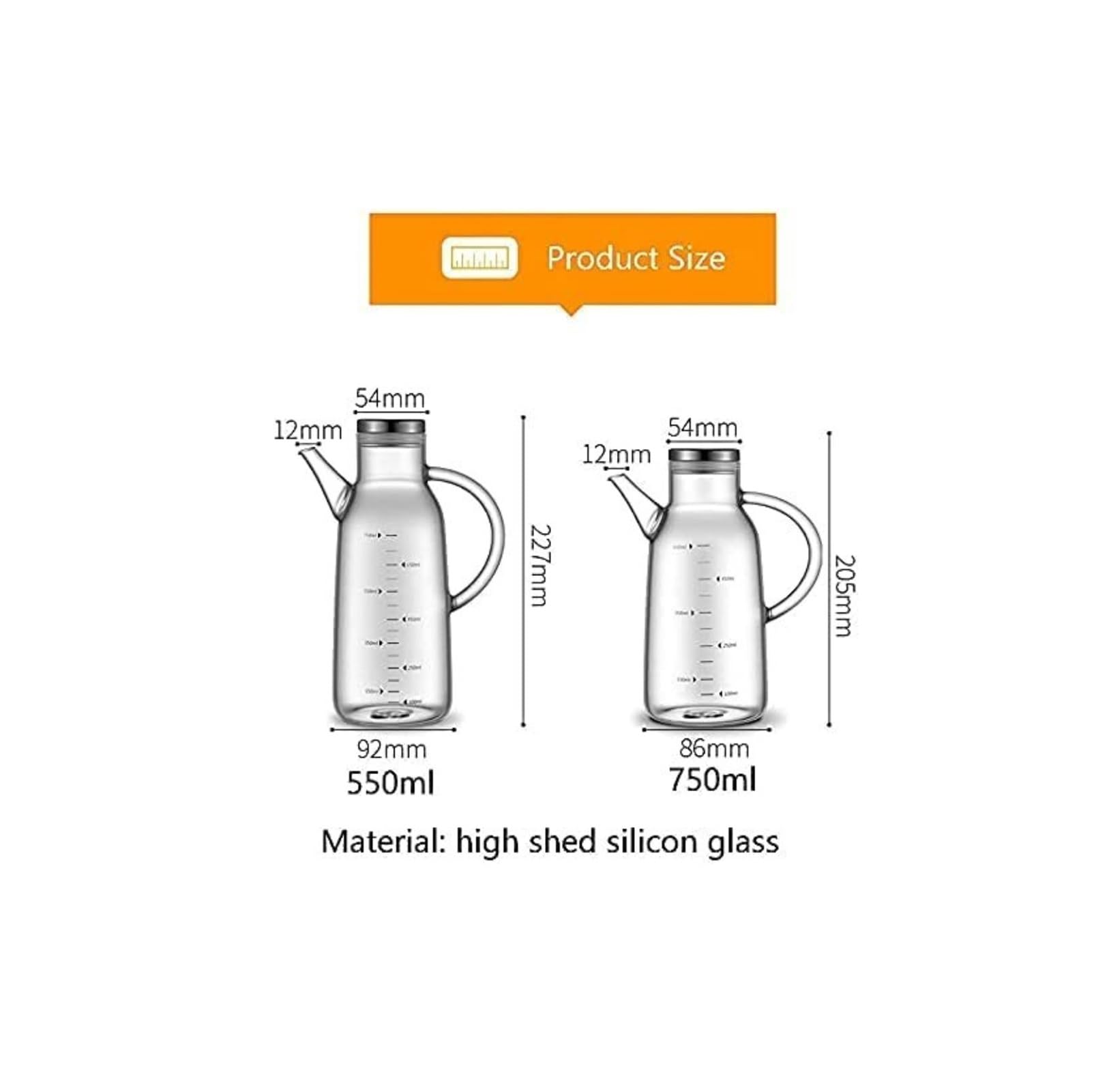 Distributore di Olio e aceto, Bottiglie di Olio per Cucina e Bottiglia di aceto con Coperchio e Manico Naturali, Contenitore da Cucina da 550 ml (750 ml)