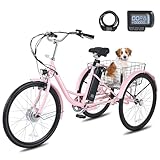 VIRIBUS Electric Tricycle for Adults, 24 inch Electric Trike for Women Seniors...
