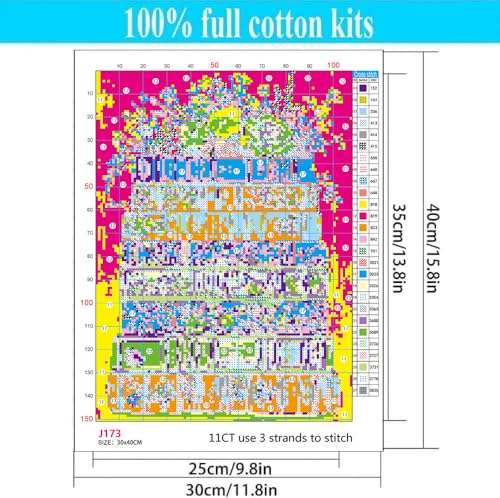 Image of WUSARPLY Book Stamped Cross Stitch Kits for Beginners Adults
