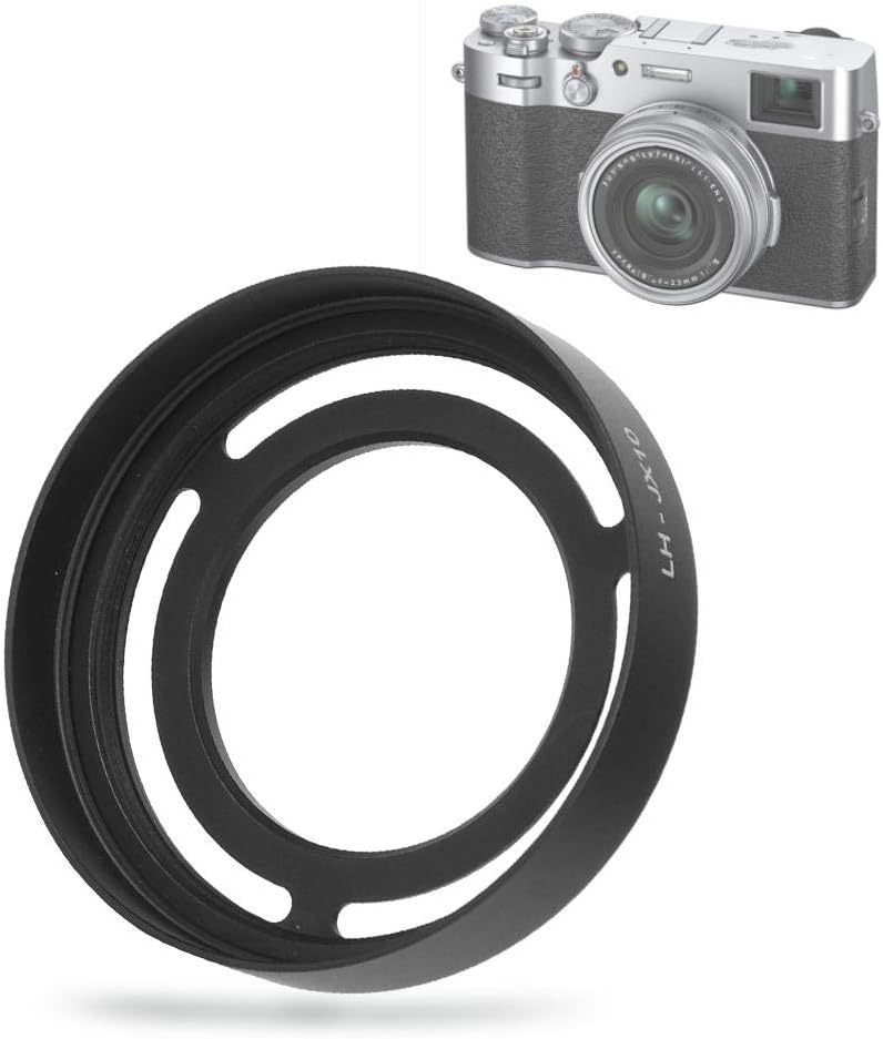 Hollow Metal Lens Hood - Compact Lens Hood - Detachable Camera Lens Hood - for X10/X20/X30 Camera(Black)