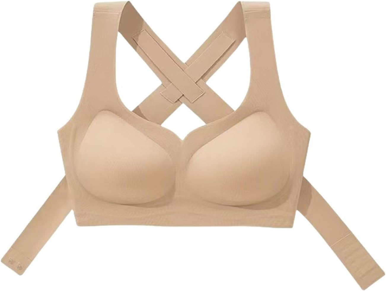 Women's Wire Free Front Clasp Posture Corrector Bra with Cross Back, Lifts and Gathers, Great for Body Shaping Exercise