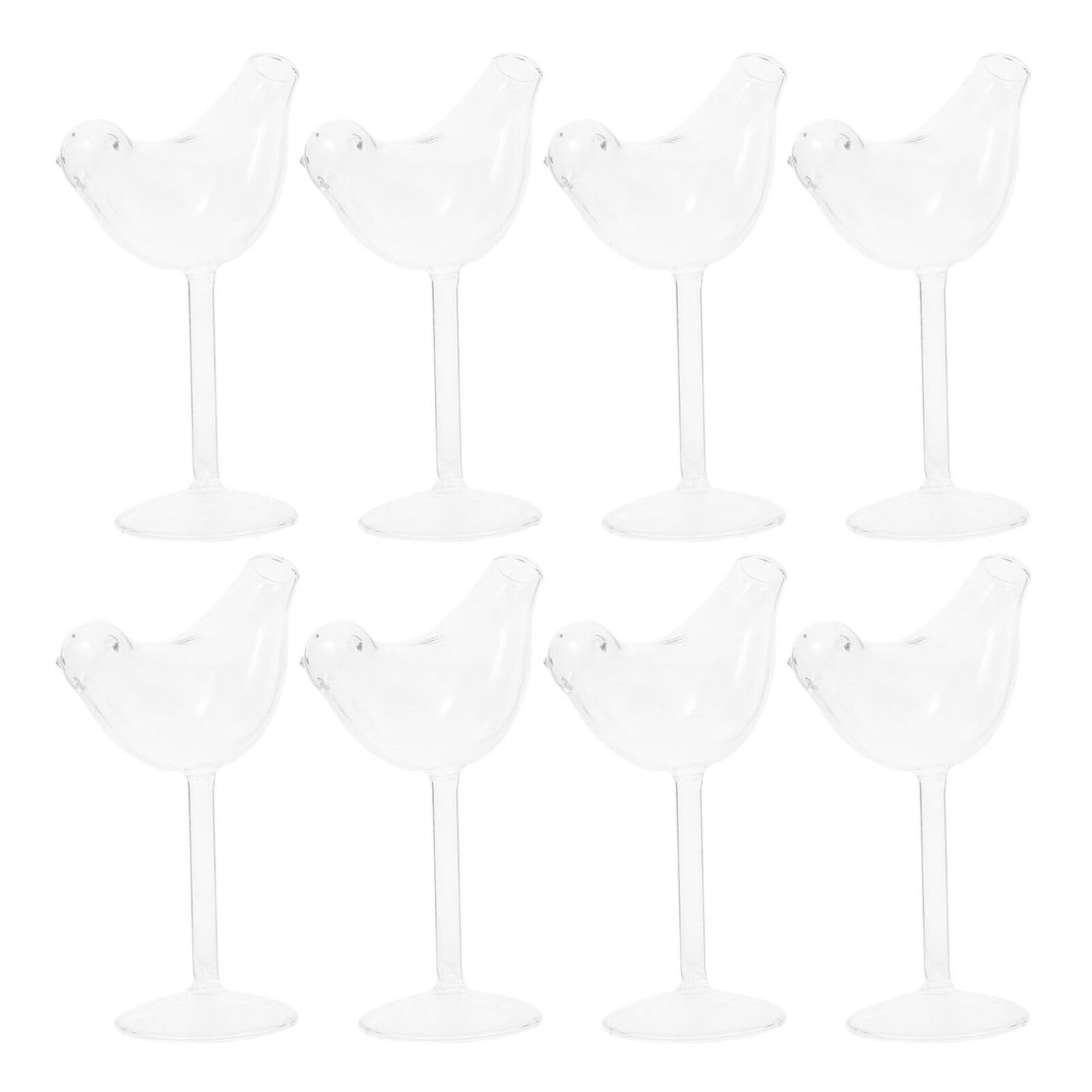 Wine Glasses Set of 8, Bird Shape Wine Glasses Cocktail Glass, Bird Martini Glasses for Holidays Anniversary Birthday Wedding Party Celebrations 5 Ounce/150ml