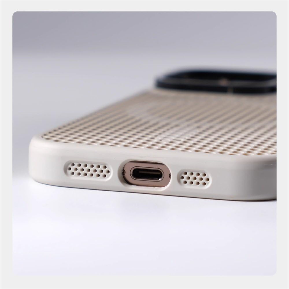 Niewidoczna podstawka pod obiektyw, siatka o strukturze plastra miodu, chłodząca obudowa do iPhone'a 17 16 15 14 13 12 Pro Max 15 Plus, odporna na wstrząsy, magnetyczna, szara, do iPhone'a 17 Pro