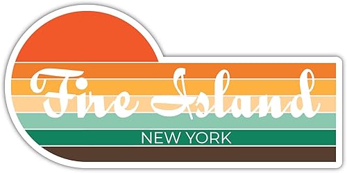 Fire Island New York - Imán para nevera (4 x 2.25 pulgadas), diseño estético retro vintage de los años 70