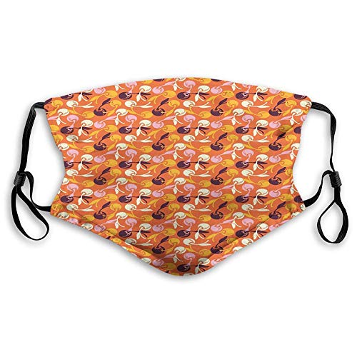 Preisvergleich Produktbild Mundschutz Gesichtsschutz Mouth Cover Face Cover Gesichtsbedeckung Obst,Sommerfrische Muster mit Pastellkirsch Silhouetten,blasse Zinnoberrot Mehrfarbig