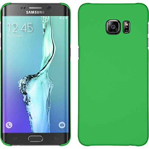 PhoneNatic Custodia Rigida Compatibile con Samsung Galaxy S6 Edge Plus - gommata Verde - Cover Cover
