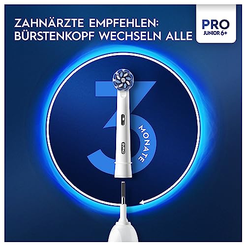 Oral-B Pro Junior Elektrische Zahnbürste für Kinder — Electric Toothbrush ab 6 Jahren — Inkl. 1 Aufsteckbürste, Designed by Braun, Grün 6