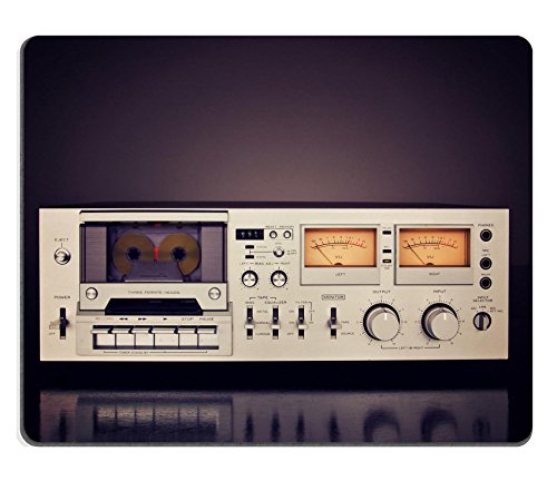 Liili Mouse Pad Natural Rubber Mousepad IMAGE ID 32523434 Vintage Stereo Cassette Tape Deck Recorder Front
