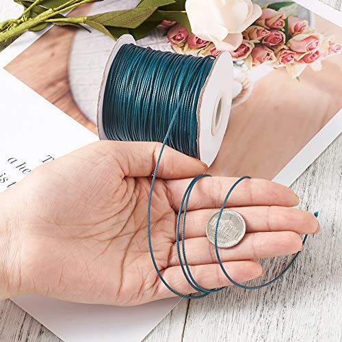 Fil polyester coréen ciré 1mm bleu sarcelle ultra résistant pour perles - 5