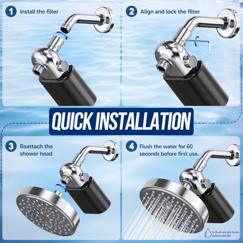 Image of Veken Shower Filter, Chlorine, Lead & Sulphide Tested, One-Press Cartridge