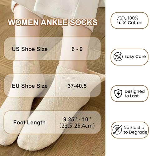 Image of Womens Ankle Socks Cotton No-Show Comfortable Low-Cut Liner Kraft Paper Gift Box