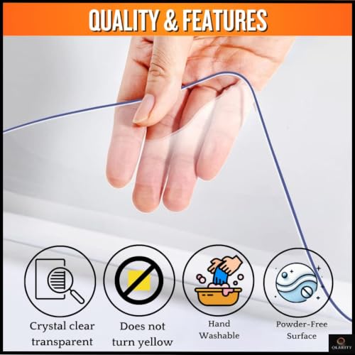 Image of Qlarity Covers 1.5mm Thick PVC Strip Curtain | Size-6ft Long, 6 Strips, 8.5 Inches Wide Vinyl Transparent Door Curtain | Ideal for Cold Storage /Office /Balcony /Home Variation (1.5mm Clear, 6ft - 3pcs)