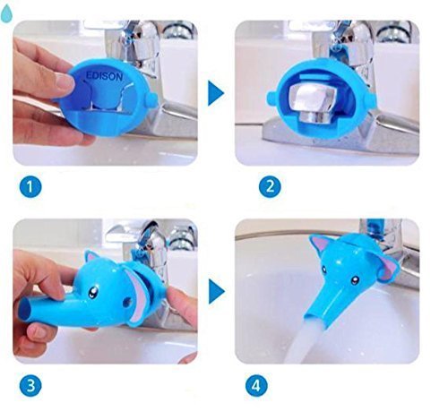 Image of Rubber Hands Washing Elephant Water Tap Holder Faucet Extender for Kitchen and Bathroom (Multicolour, Standard Size)(Pack of 1)