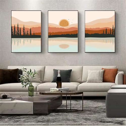 Póster abstracto de sol bohemio para llenar de calidez y arte tu rincón favorito