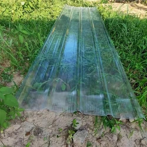 Paneles De Techo Corrugado,Placa De Iluminación Natural De 1mm De Espesor,Chapa Ondulada Para Invernaderos De 3/4/6/8/10/13/15 Piezas,FRP Con Resistencia A Los Rayos UV (0.9×1.3m/35×51in,15pcs)