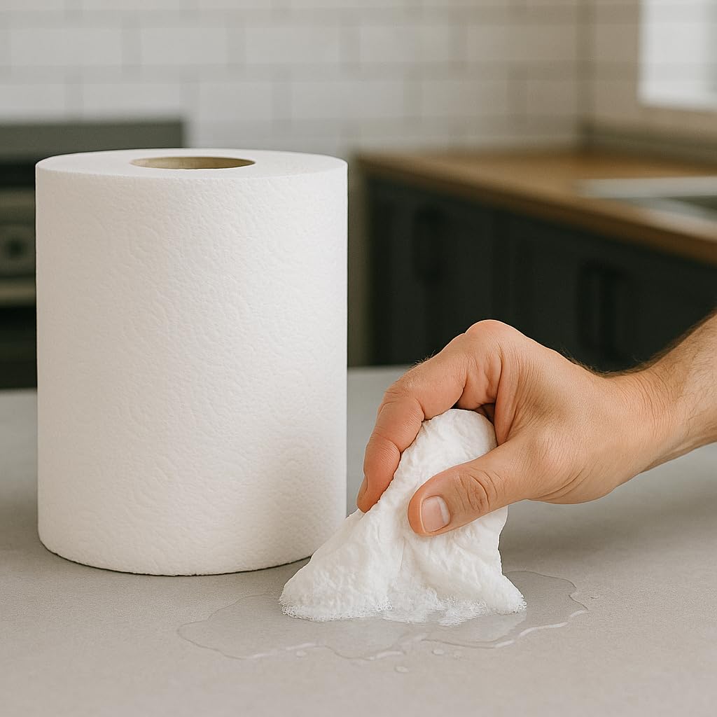 6 Rollos de Papel Industrial Bobina Papel Secamanos Toallas Desechables Secamanos Alta Absorción Bobina Industrial Grande Mecha Doble Capa Rollo Cocina Servilletas 90m 450 Servicios (6, 600)