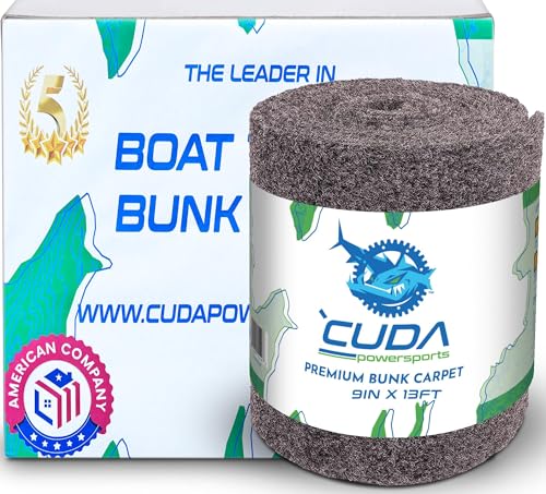 Cuda Boat Trailer Carpet 9 Inch Wide x 13ft-Premium Boat Lift Bunk Carpeting Bunk Board Carpet Bunker Board Black Parts Accessories Gray Grey Charcoal Lift Runners Covers Waterproof
