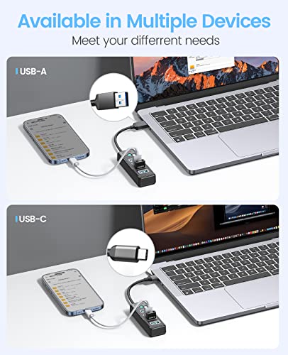 ORICO-4-Port-USB-HUB-30-USB-Splitter-for-Laptop-with-05ft-Cable-Multi-USB-Port-Expander-Fast-Data-Transfer-Compatible-with-Mac-OS-10X-and-Above-Linux-Android-Black