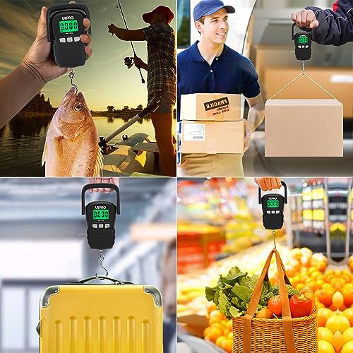 URPRO 50Kg / 110LBS Digital Fish Scale with 1.5M Ruler Electronic Luggage Balance Fishing Postal Hanging Hook Scale - Image 5