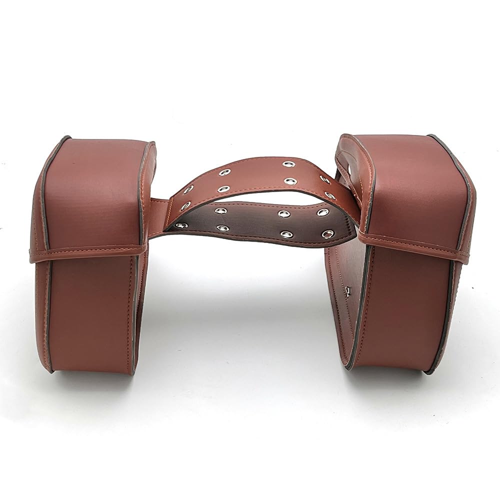 UNISTRENGH Retro Pannier Rack Bag for Bicycle Motorcycle Scooter E-bike PU Leather Waterproof Side Bag Hanging Bags Rear Double Bag Pack for Pannier Rack (Brown), BPB0236451_0509