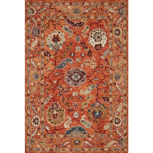 Image of Hand Tufted Premium Rug Premium Wool Carpet for Living Room Bedroom and Hall Size 10x14 Feet Color Multi