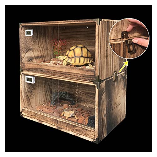 Reptielen Kooi Snake Lizard Anole Huis Twee-weg Deur Kweekdoos Houten Huisdieren Dozen Reptielen Accessoires (Color : AS… - Afbeelding 5