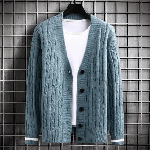 Men' Cardigan Sweater Slim Fit Single Breasted Solid Color Knitted Autumn Sweatercoat2