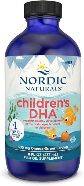 Nordic Naturals Children’s DHA, Orange - 8 oz for Kids - 530 mg Omega-3 with EPA & DHA - Brain Development & Function - Non-GMO - 96 Servings