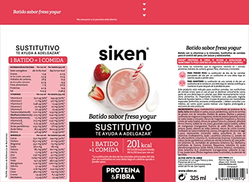 Siken Sustitutivo &Quot;Ready To Go&Quot; - Batido Sabor Fresa-Yogur, Listo Para Tomar, Botella 325 Ml.