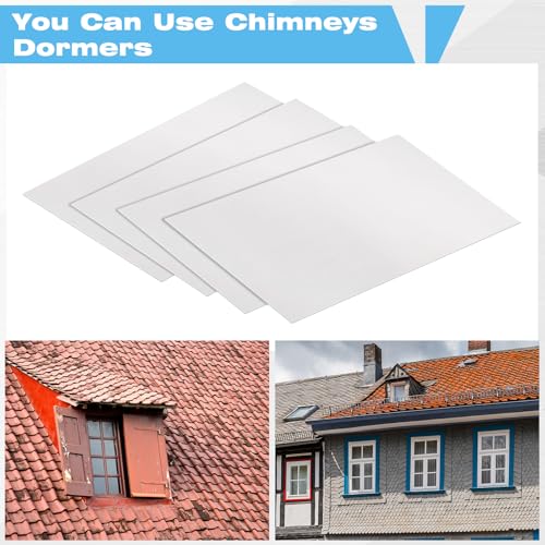 Image of Therwen 10 Pcs Aluminum Flashing Roof Sheet 5 x 7 Inch, White