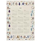 カレンダー ファブリックカレンダー 北欧風 タペストリー 2026 北欧 壁掛け 布製 年間 令和8年 R8 シンプル インテリア インダストリアル 雑貨 ナチュラル コットンカレンダー 新居 (ブルー)