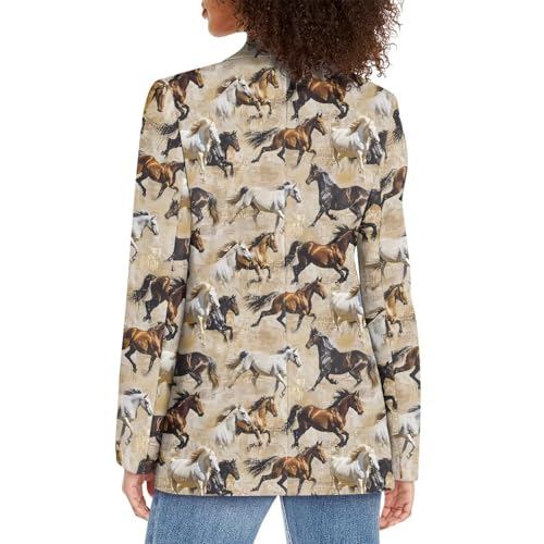 Women's Casual Blazers One Button Lapel Collar Sports Coat with Pocket Lightweight Long Sleeve Suit Jackets3