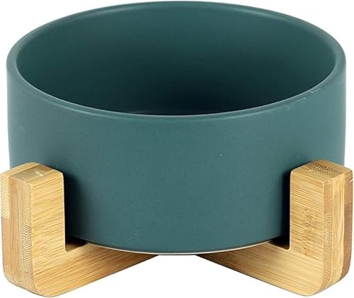 Rutexcペット用陶器フードボウル スタンド付き 猫犬兼用 食器台 防滑設計 高さ調整型 取り外し可能 洗いやすい 小型犬や猫の餌皿 室内ペット食器
