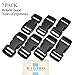 SGH Pro Quick Side Release Buckles 1' Wide Dual Adjustable No Sewing Upgrade Extra Thick Extra Long Fit Thicker Strap 7 Pack Clips Snaps Heavy Duty Plastic for Nylon Webbing Strap Boat Cover Backpack
