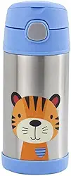 Clingo Garrafa Térmica Infantil Tigre 310 ml, Parede Dupla Livre de BPA, Azul