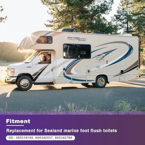 Image of RV Toilet Flush Ball Kit, 385318162 Ball and Shaft Kit,Includes Half Ball, 2 Screws, and Cartridge, Ideal for Marine Foot Flush Toilets, Easy to Install 600342766