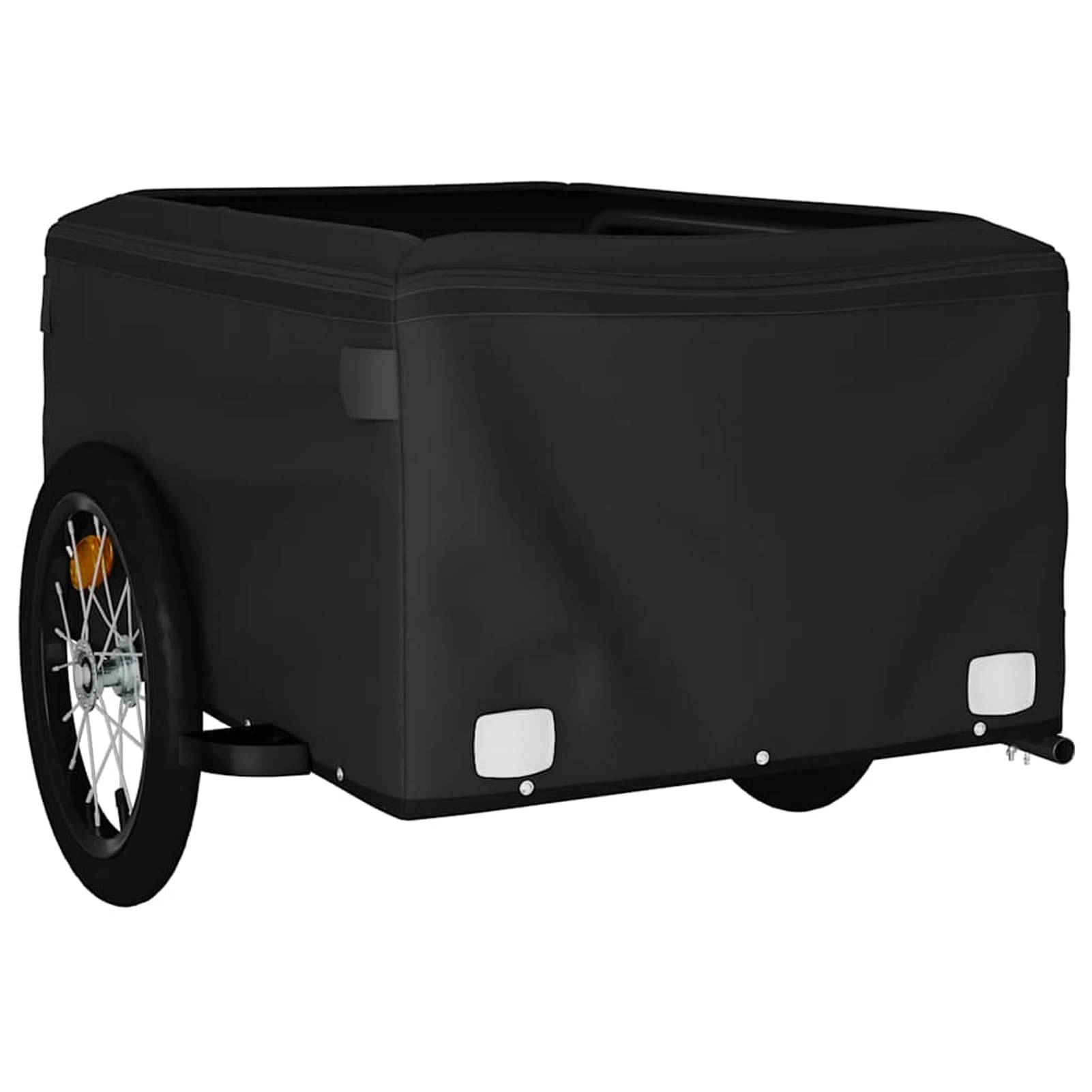 Fahrradanhänger 45kg Eisen Schwarz/Orange | Robustes Eisengestell, 45kg Tragkraft, ideal für schwere Lasten