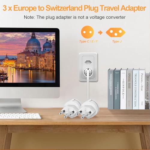 Adapter z wtyczką szwajcarską Francja Szwajcaria, 3 piny z Europy na 3 piny typu J, adapter podróżny z Francji na Szwajcarię, Malediwy, Rwanda, Liechtenstein