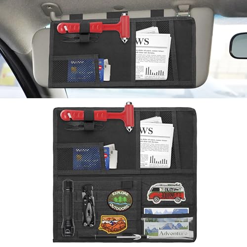 Tactical Car Sunvisor Organizer with Molle Webbing