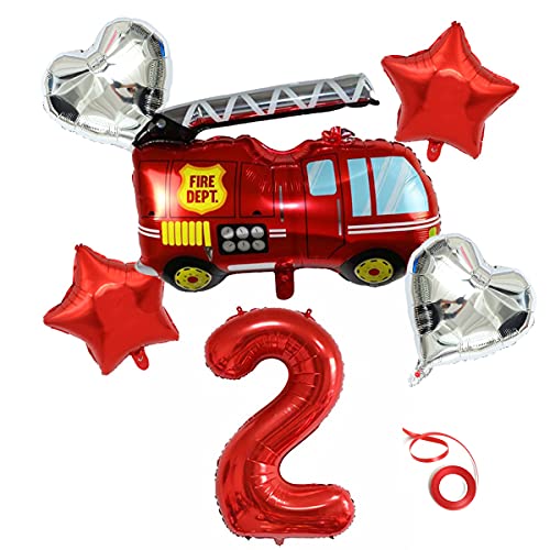 Ballons de pompier Fête d'anniversaire pour enfants de voiture Ballon d'aluminium pompier Ballons d'aluminium avec pompier/camion de pompiers Décoration de thème de pompier de voiture pompier Ballons Cover