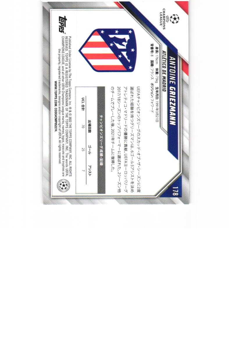 Amazon.com: ANTOINE GRIEZMANN 2021-22 Topps UEFA Champions League