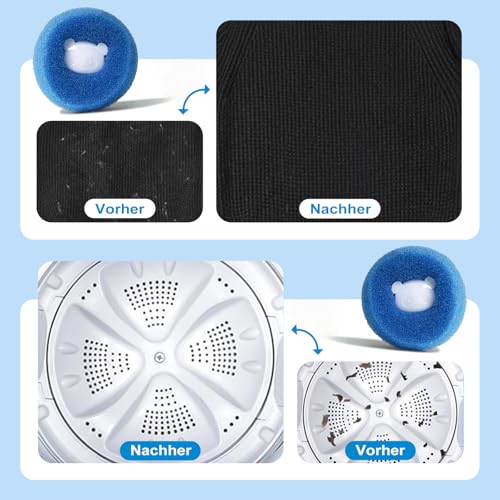 HomeGarden Tierhaarentferner Waschmaschine, 8 Pieces Wiederverwendbar Fusselentferner (Blau)