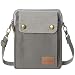 AOCINA Cell Phone Purse Wallet Canvas Big Pocket Women Small Crossbody Purse Bags (A-Gray)